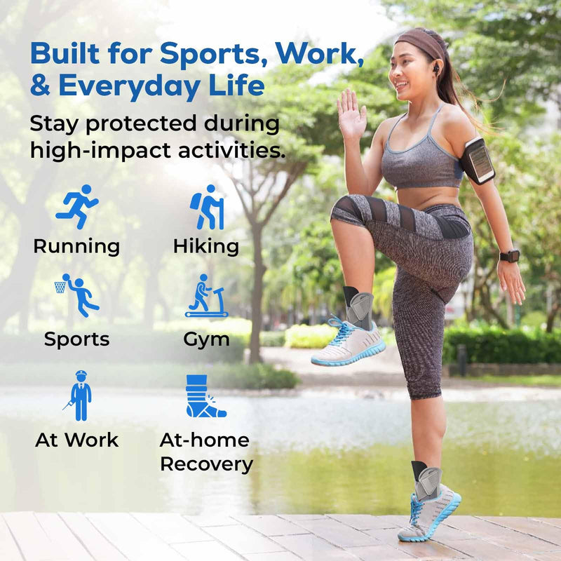 Adjustable Ankle Brace for Men & Women – Support for Sprained Ankle, Mild Sprains, Achilles & Sports | Lightweight Ankle Stabilizer for Injury Recovery & Active Lifestyles One Size（Pack of 1）