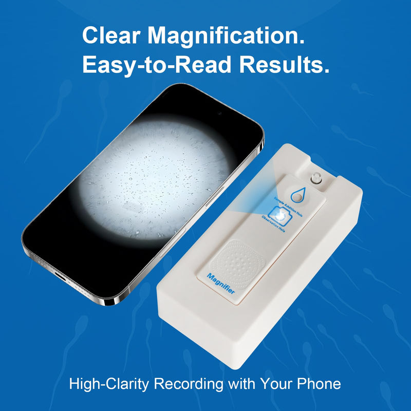 Sperm Microscope & At-Home Semen Analysis Fertility Test – 2-in-1 Fertility Check for Men | Single-Use Male Wellness Device for Conception Readiness & Reproductive Health Awareness