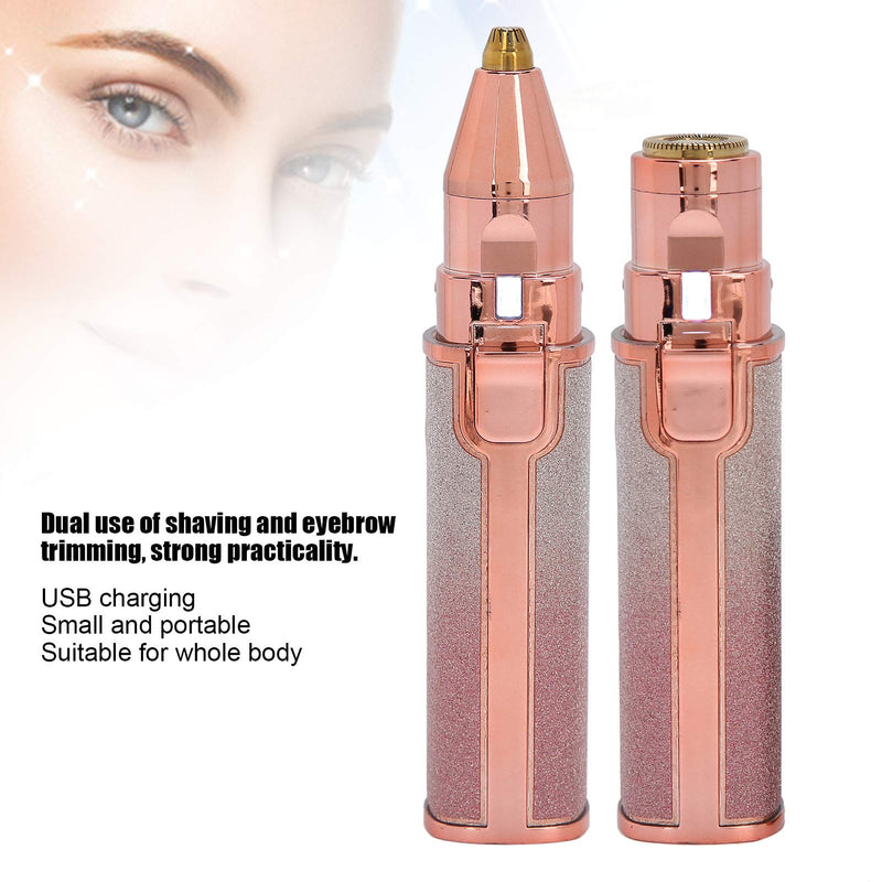 [Australia] - Rechargeable Facial Hair Removal Eyebrow Trimmer 2 in 1, Portable Epilators Hair Removal with Built-in LED Light, Painless Hair Removal Device for Face Eyebrows Lips Chin Body 