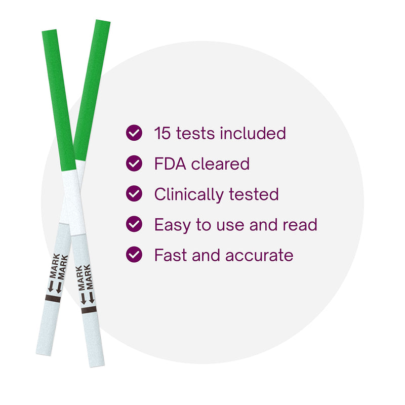 Natural Cycles Ovulation Test Strips 15 Count - 99% Accurate LH Tests | LH detection • At-home fertility testing • Easy-to-read strips • Identifies fertile window • 15 test strips • 99% accurate Ovulation Test Strips (15 Count)