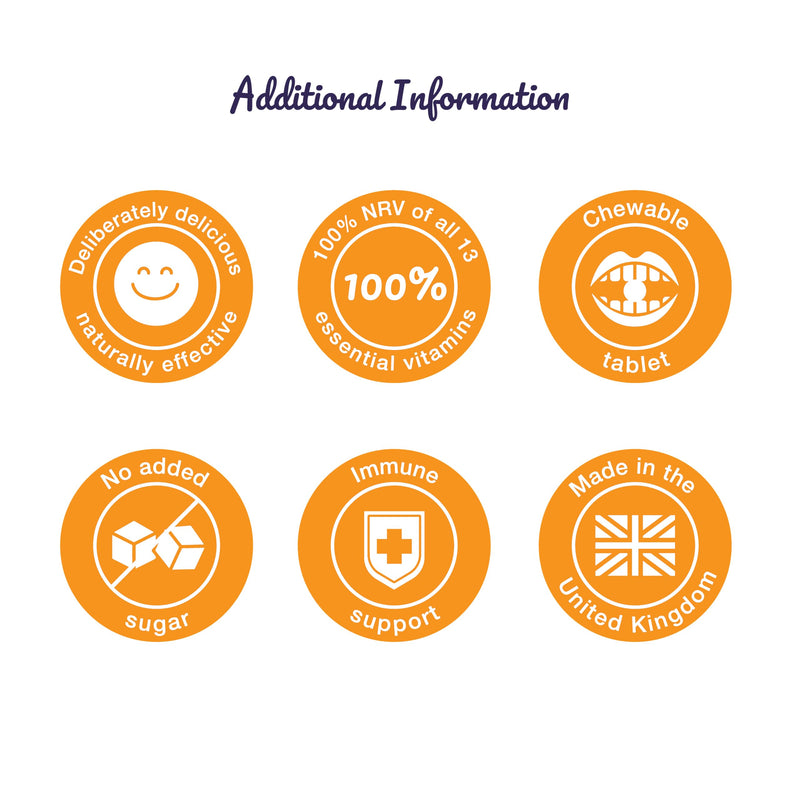 Pro-Ven Multivitamin Chewable Tablets for Men & Women - 60 Orange Flavoured A-Z Multivitamins - 100% NRV - 13 Essential Vitamins inc D, C, A + B for Energy, Immune & Bone Health Daily