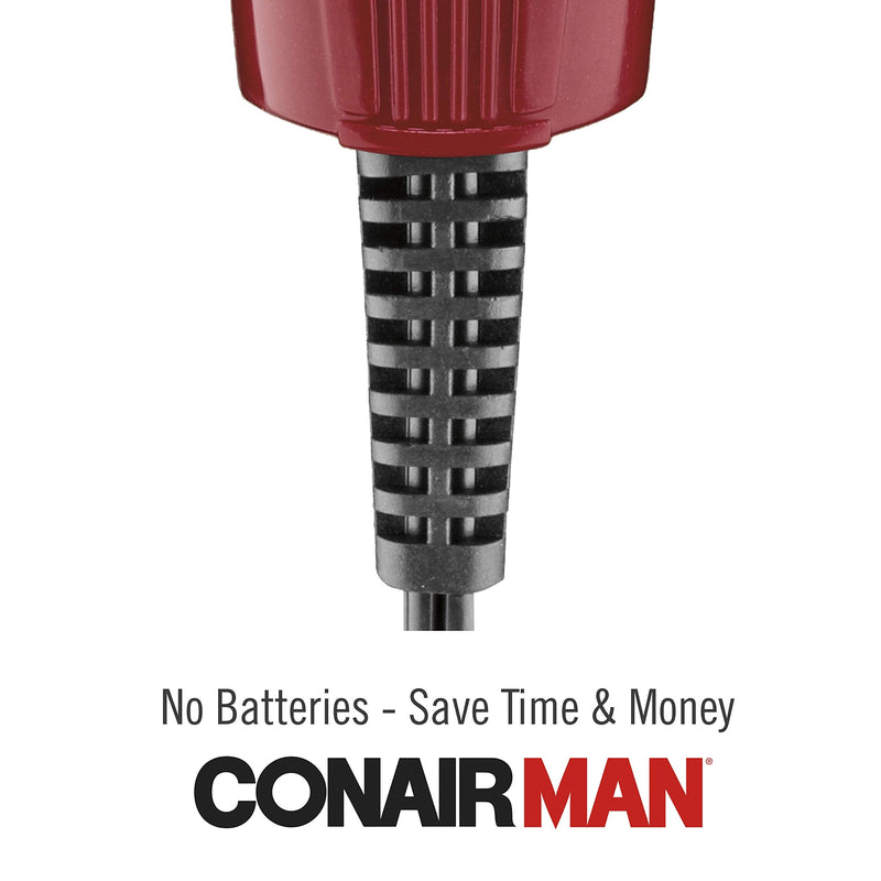 [Australia] - ConairMAN Beard Trimmer for Men Includes Nose and Ear Hair Trimmer and 5-Position Comb Attachment, 4 piece Men's Grooming Kit, Corded 4 Piece Set 