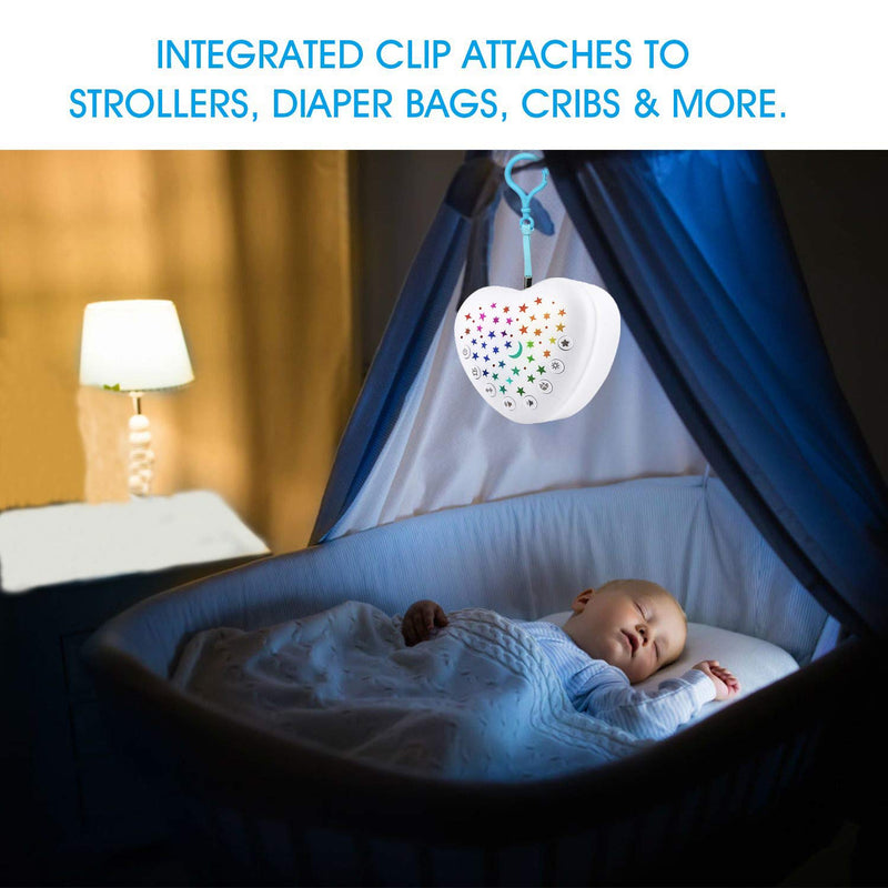 [Australia] - BEREST A13 White Noise Machine & Baby Sleep Soother with 15 Soothing Sounds & Projector Star Night Light, Cry Sensor, Rechargeable Lithium Battery, Portable for Baby, Toddlers, Attaches to Crib 