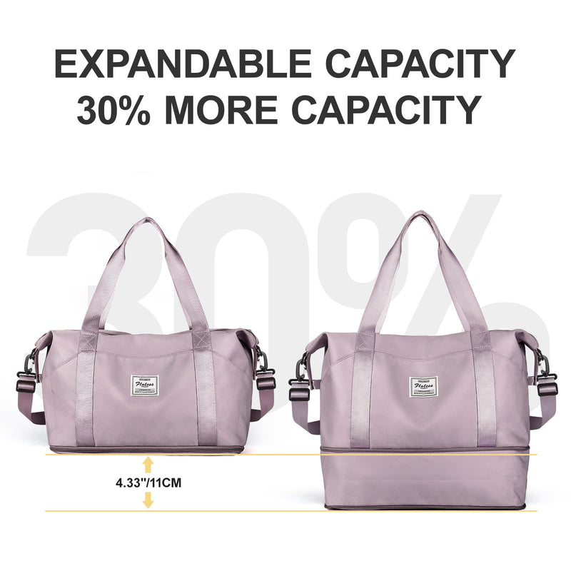 Travel Duffel Bag, Sports Tote Gym Bag, Shoulder Weekender Overnight Bag for Women B54-pinkpurple X-large