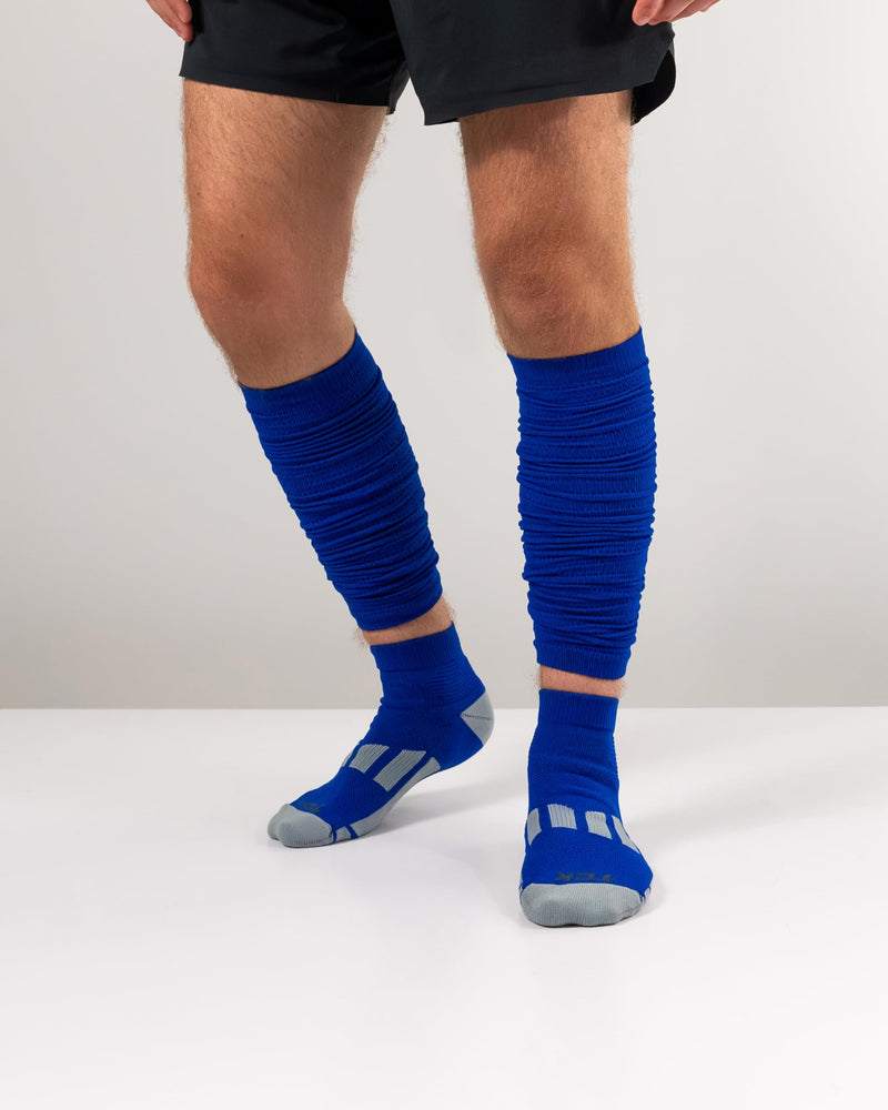 [Australia] - TCK Football Leg Sleeves, Pre-Scrunched Football Leg Sleeves for Youth Kids, Boys, Men, Moisture Wicking | Made in USA Medium Royal 