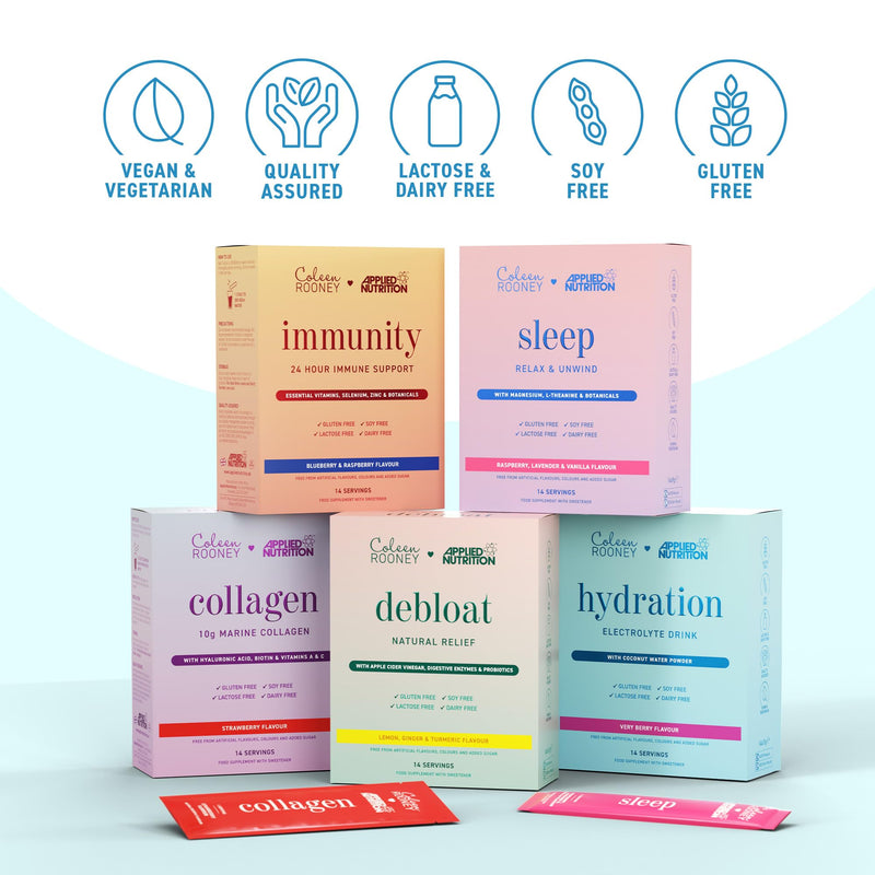 Applied Nutrition - Coleen Rooney - Hydration Powder - Coconut Water Infused - Best Electrolyte Drink Mix - Best Travel Hydration Sachets - Rapid Hydration Formula (14 Sachets - 7g Each) (Very Berry) Very Berry