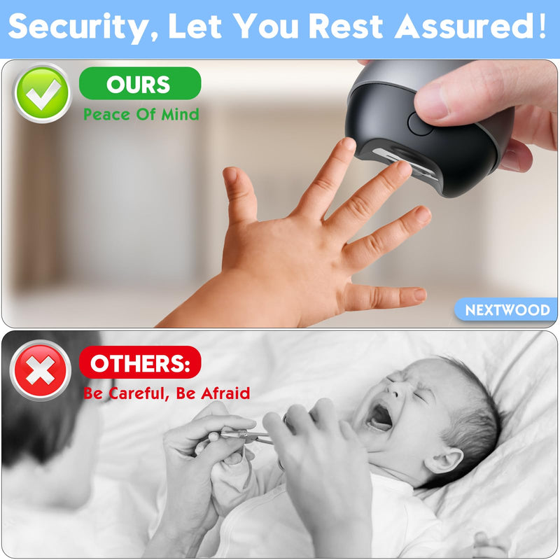 [Australia] - Electric Nail Clipper with USB Charging, Nail Chip Storage Electric Nail Trimmer, 2 Speed Levels for Babies, Seniors and Adults (Frosted Black) 