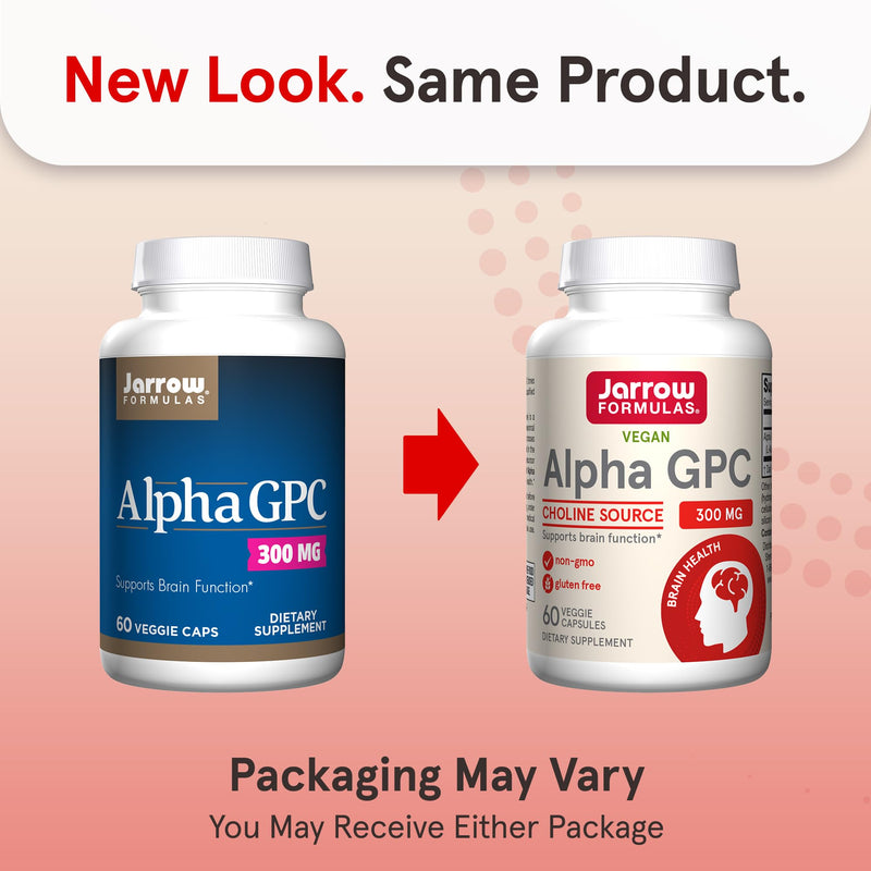 [Australia] - Jarrow Formulas Alpha GPC, 300mg, Dietary Supplement, Brain Health Supplements for Adults, 60 Veggie Capsules, 30 Day Supply 60 Count (Pack of 1) 