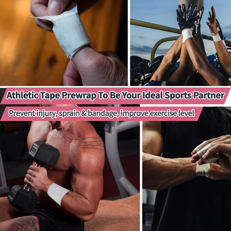 [Australia] - Athletic Tape 2 Pack White Sports Tape Athletic Strong-Breathable-Easy Tear-No Sticky Residue Wrist Ankle Tape for Lacrosse Boxing Gymnastics Climbing Soccer Hockey Bat Injuries Medical Athletic Tape 2 Rolls ÔºàWhiteÔºâ 