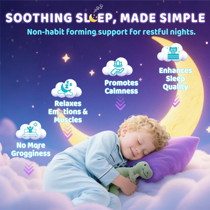 Kids Sleep Gummies, NO Melatonin Sleep Aid Gummies w/ Magnesium Glycinate, Magnesium Malate, L-Theanine, Lavender, B6, Zinc, D3K2 for Restful Sleep, Relax Brain & Muscle, Immune Support, Non-GMO 2Pack 60 Count (Pack of 2)