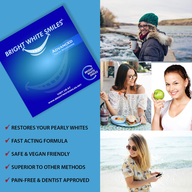 [Australia] - Bright White Smiles Teeth Whitening Kit | LED Light Activated Teeth Whitener | with 2X 5ml 35% Carbamide Peroxide Gel Syringes | Comfort Fit Mouth Tray & Case | for Home Use | Professional Results 