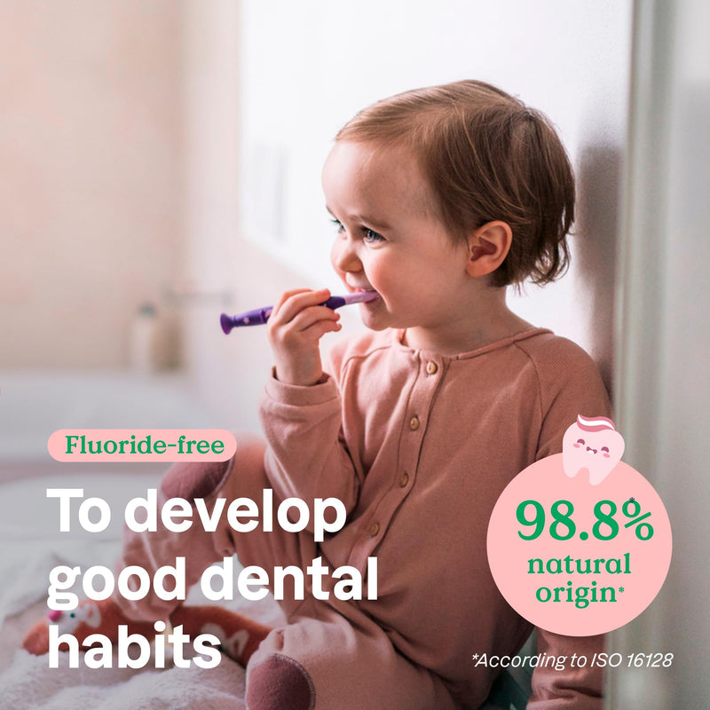 ATTITUDE Baby and Child Fluoride-Free Training Toothpaste, EWG Verified, Naturally Derived Ingredients, Vegan, Strawberry, 2.6 Oz 2.6 Ounce (Pack of 1)