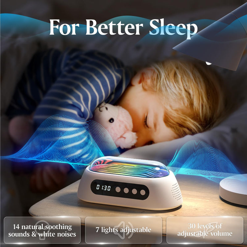 [Australia] - MOWETOO White Noise Machine Baby, Sleep Aid Babies & Adults Portable White Noise Machine with USB, 14 Soothing Sounds, 10 Hour Battery, Adjustable Color Lights and Time 