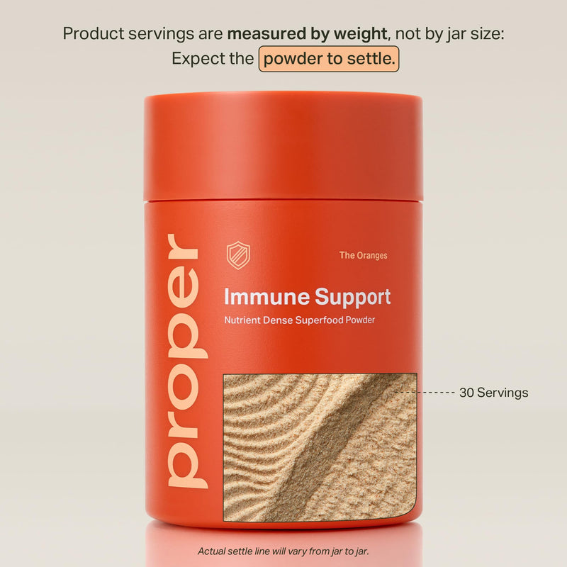 Proper The Oranges Immune Support - Superfood Powder with Vitamin C Zinc | Immune Support Powder With Elderberry, Vitamin C, Zinc, Echinacea And Probiotic Digestive Blend For Daily Immunity Drink Mix 30 Servings