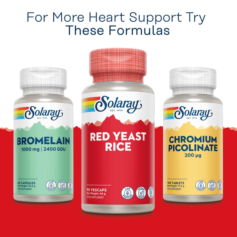 Solaray Red Yeast Rice 600mg - 90 Vegan Capsules - High Strength Herbal Supplement from Monascus Purpureus with Monacolin K - Lab Verified, GMO & Gluten Free