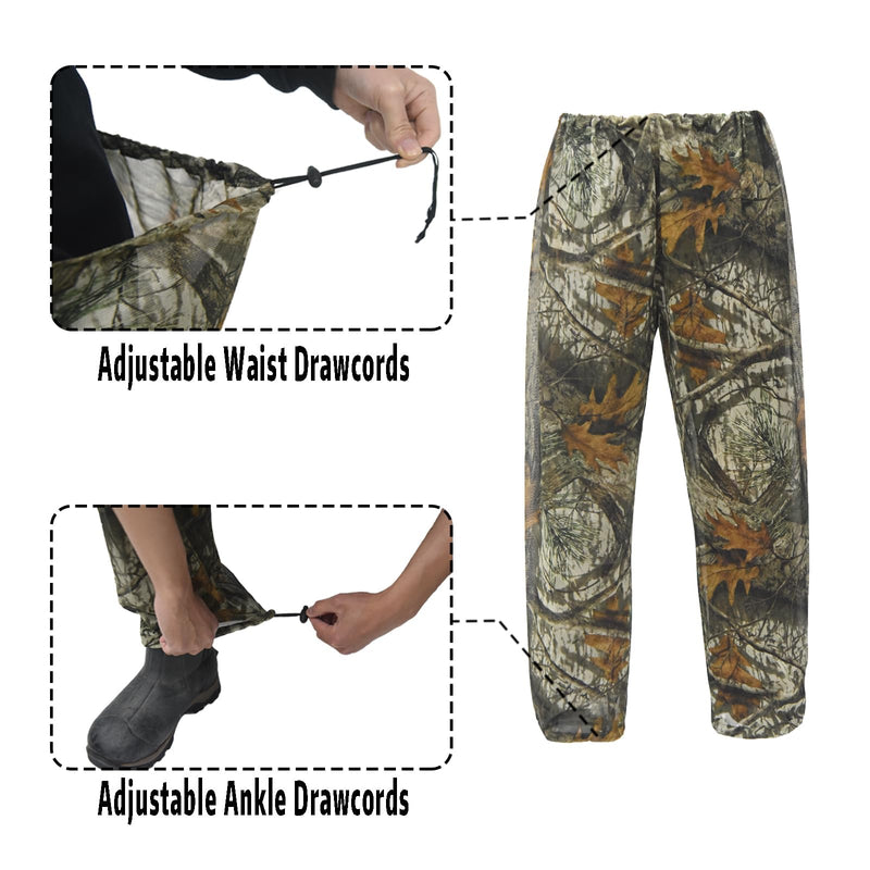 [Australia] - LOOGU Mosquito Suits, Net Bug Pants & Jacket Hood Sets - Ultra-fine Mesh - With Fishing, Hiking, Camping and Gardening Loogu Super Tree Camo Medium/Large 