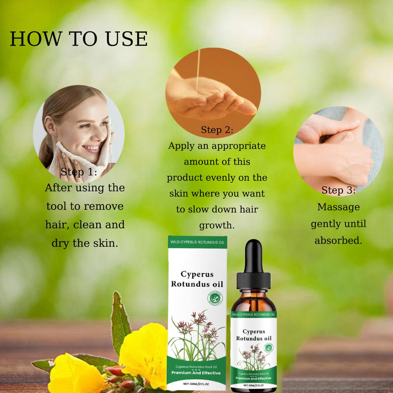 [Australia] - Cyperus Rotundus Oil, Cyperus Cyperus Hair Removal Oil, for Hair Removal, for Reducing and Inhibiting Body Hair Growth, for Smoothing the Skin, for Moisturizing and Soothing (Pack of 2) 