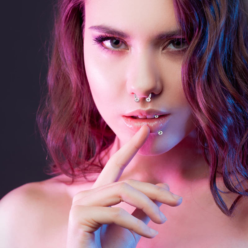 [Australia] - 104pcs Piercing Kit 14G16G Belly Button Piercing Kit Septum Piercing Kit Belly Piercing Kit Piercing Kits for all piercings (Stainless steel color) 