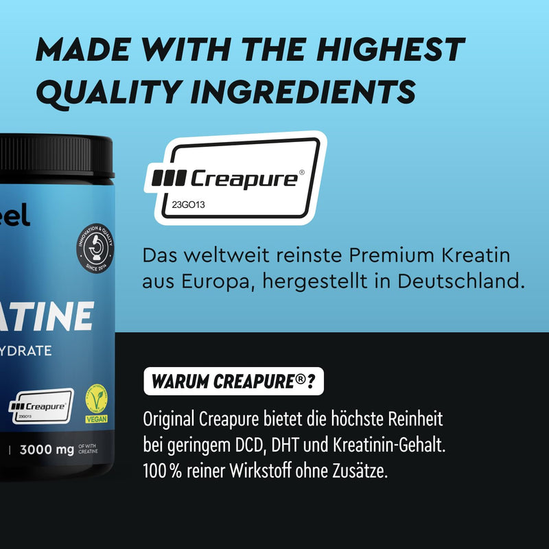 [Australia] - Creatine monohydrate 500g (Creapure®) - 99.99% pure micronized powder - 146 portions of creatine monohydrate - premium raw material from Germany - laboratory tested and made in Germany 