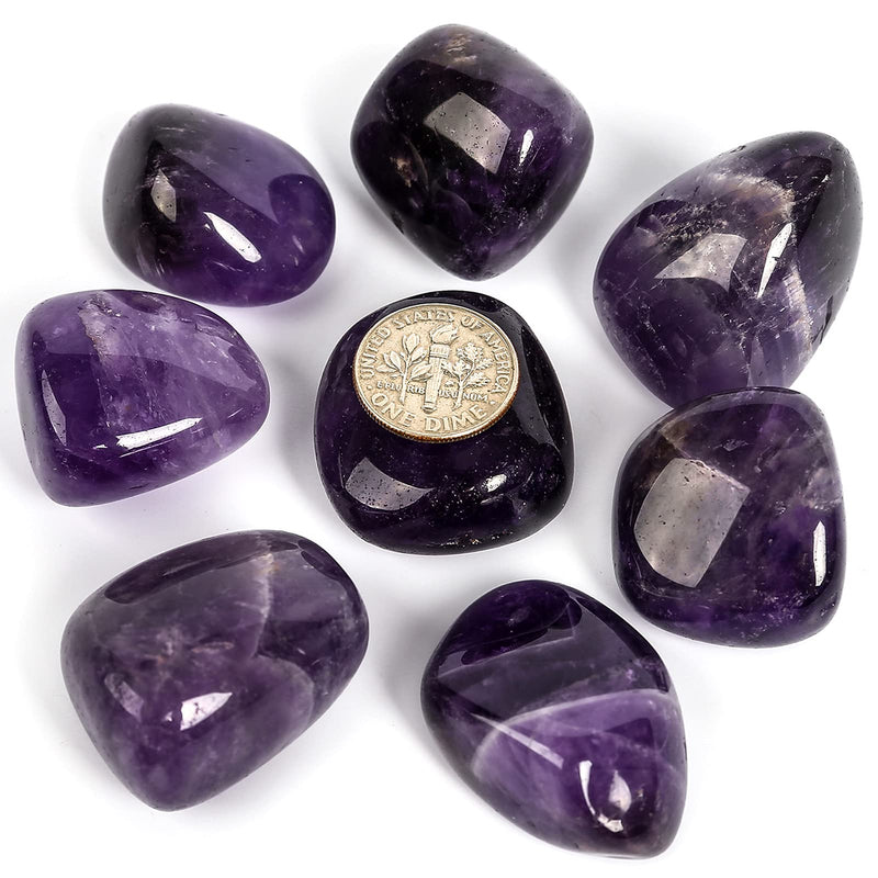 [Australia] - 1/2 lb Tumbled Amethyst Stones for Wicca, Reiki, and Energy Crystal Healing, Natural Amethyst Crystal from Brazil 
