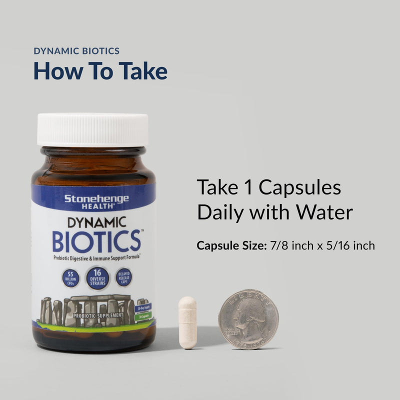[Australia] - Stonehenge Health Probiotics 55 Billion CFU - 16 Strains, Prebiotic, Synbiotics Dynamic Biotics - Lactobacillus Acidophilus, Delayed Release, Shelf Stable, Non-GMO Gluten Free Veggie Capsule 30 Count (Pack of 1) 