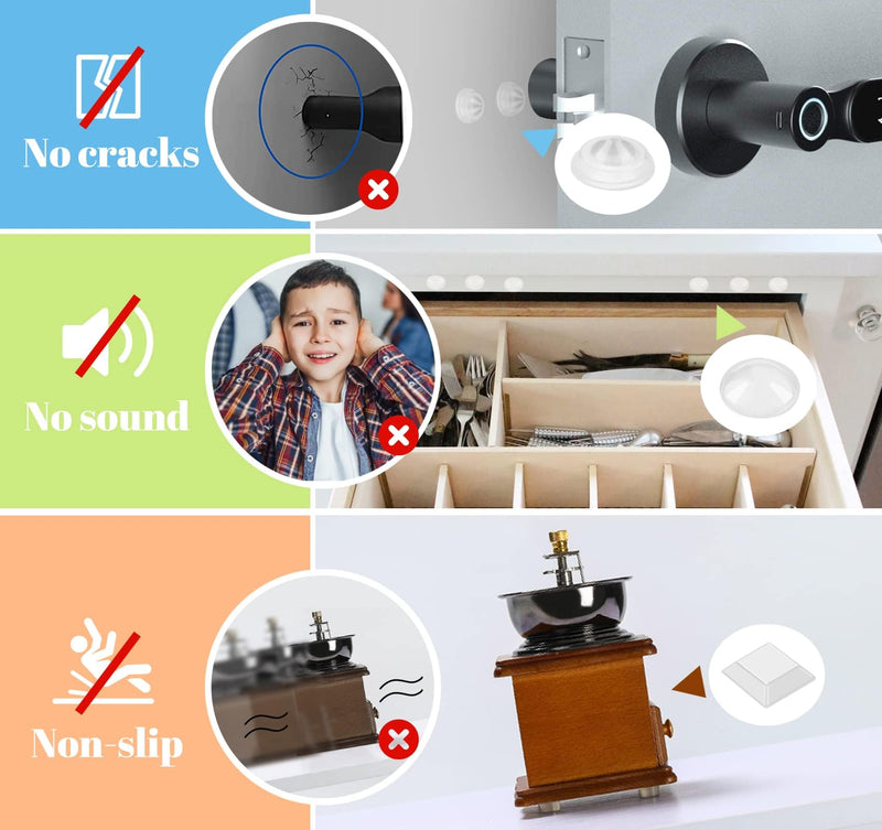 [Australia] - Self-adhesive rubber buffers, 316 pieces elastic buffers, 8 sizes, furniture buffers, rubber feet, self-adhesive stop buffers, door buffers, transparent for glass panels, doors, cupboards, drawers 