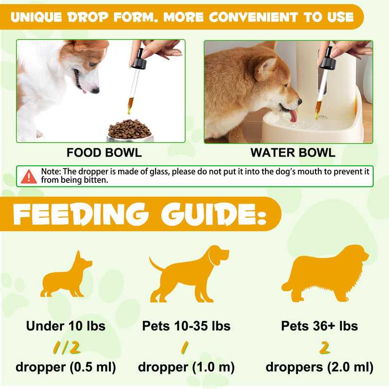 Allergy Relief Drops for Dogs, Allergy Immune Booster Treatment for Seasonal Allergies & Digestive, Healthy Immune System, Dog Supplement with Milk Thistle and Turmeric, Bacon Flavor - 60ml / 2 fl.oz - PawsPlanet Australia
