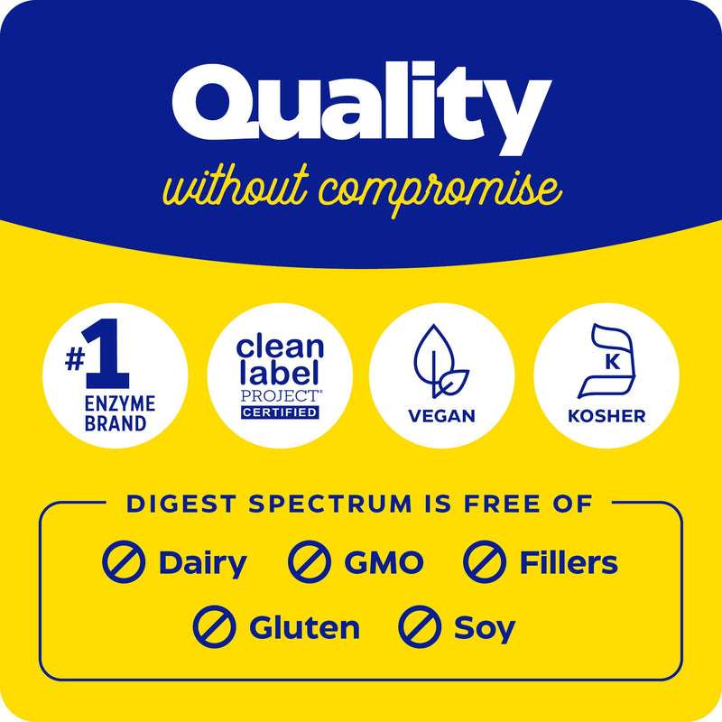 Enzymedica, Digest Spectrum, Digestive Enzymes, 30 Vegan Capsules, High Potency, Lab-Tested, Vegetarian, Soy-Free, Gluten-Free, Non-GMO