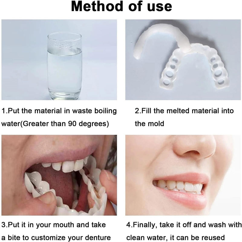 [Australia] - 2 Pairs,Regain Confidence Smile,Adjustable for Men and Women,Beautiful Smile(White) 