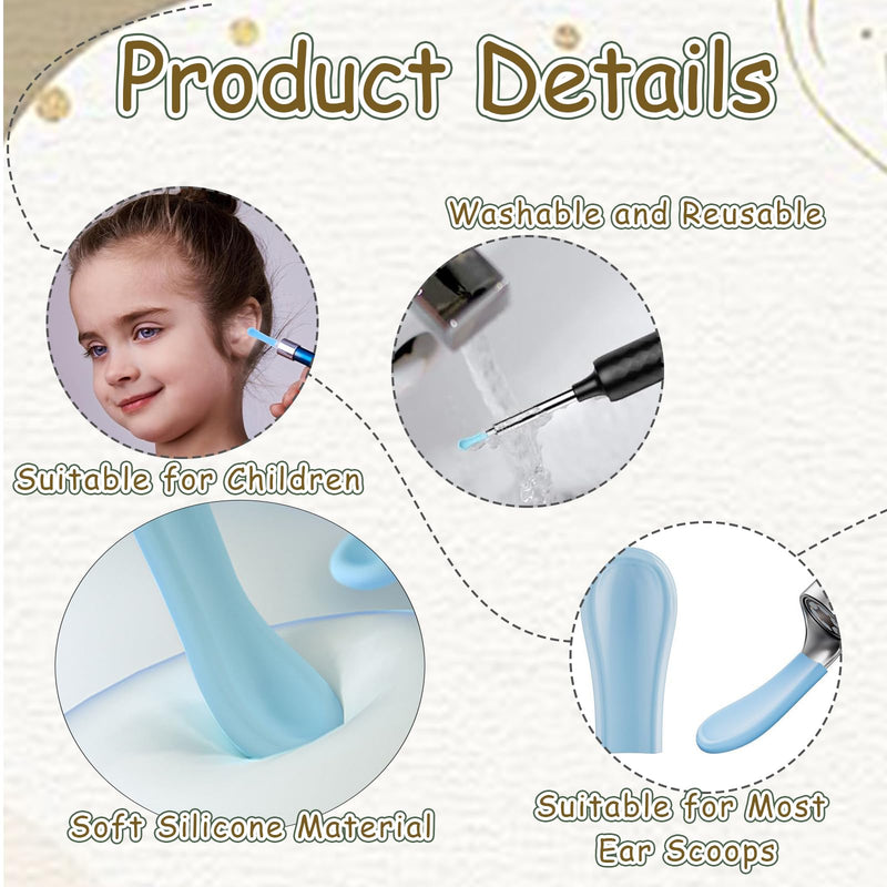[Australia] - Auiremrti Pack of 100 silicone earwax remover replacement tips, ear spoon accessories for ear wax removal otoscope, smooth and soft earwax suction ear cleaner accessories 