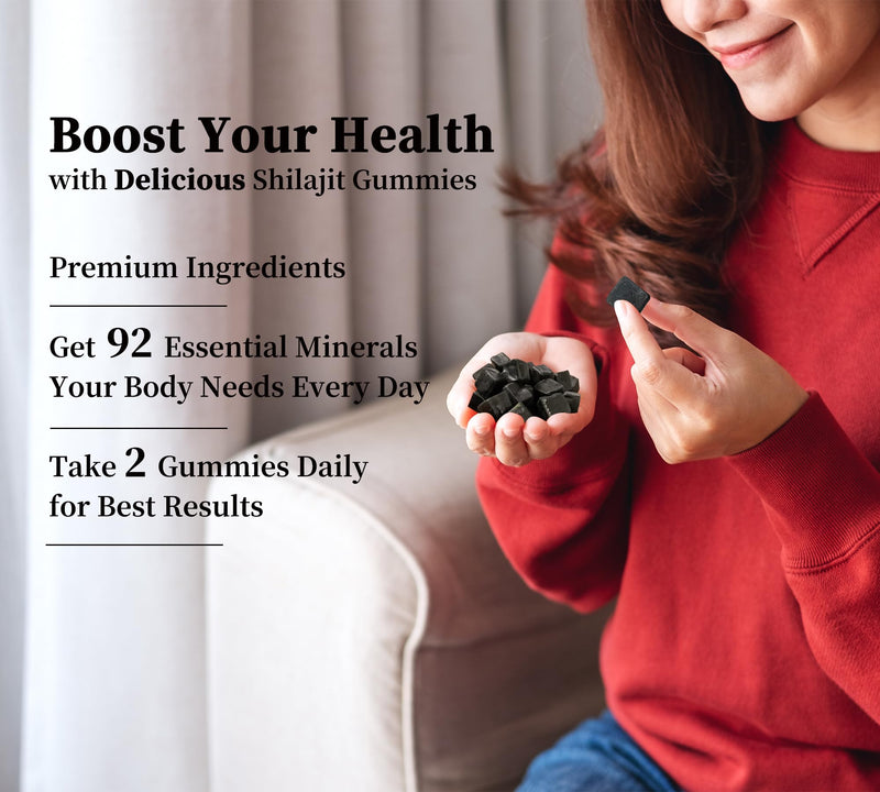 [Australia] - Shilajit Gummies with Ashwagandha, Turmeric - Organic, Zero Sugar & Vegan-Friendly Himalayan Shilajit for Men & Women - Energy, Calm, Cortisol, Sleep, Immune Support & Overall Health 14 Ingredients 