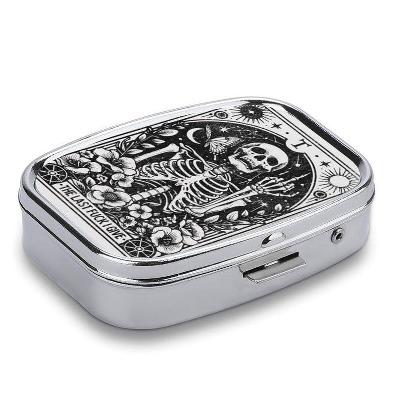 Metal 2 Compartment Pill Organizer Travel Friendly Portable Compact Pill Box Cute Pill Case to Hold Vitamins,Fish Oil,Supplements,Meds,Tablet for Purse,Pocket. (Last) Last