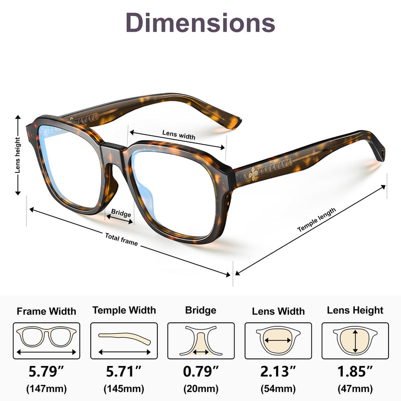 [Australia] - VISOONE Oversized Square Blue Light Blocking Glasses Fashion Computer Eyewear for Women and Men BENNETT Coco Tortoise 1 