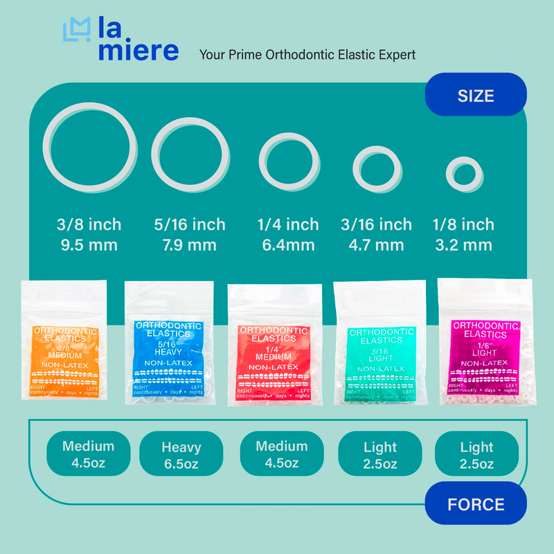 [Australia] - Clear Non-Latex 100 counts, Intraoral Elastic Bands Orthodontic Elastics Dental Rubber Bands Made in US Medium 3/16'', Clear 3/16'' 