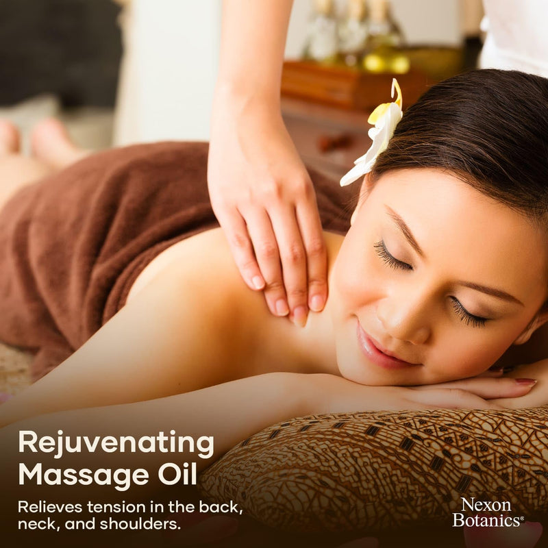[Australia] - Sore Muscle Massage Oil 8 fl oz - Body Massage Oil for Massage Therapy - Peppermint, Lavender, Arnica Oil for Pain Relief, Muscle Relaxing - Nexon Botanics Sore Muscle 