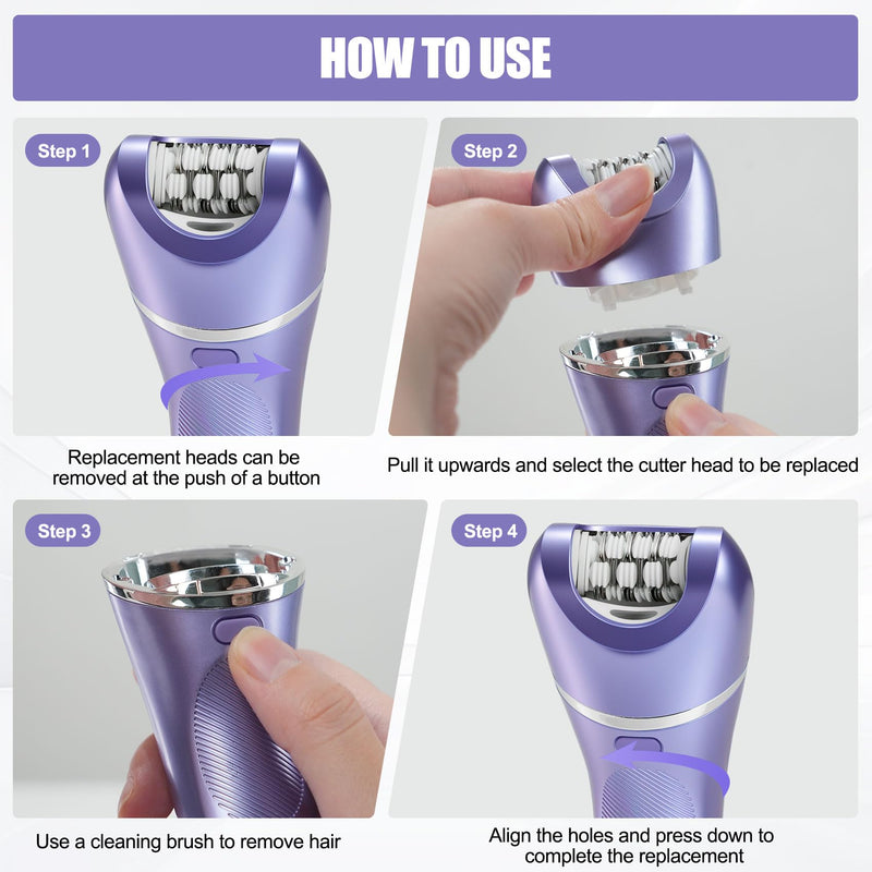 [Australia] - Facial Hair Removal for Women,Painless Body Shaver and Facial Epilator,Rechargeable Trimmer for Epilator Face,Bikini, Arm, Legs, Armpits 