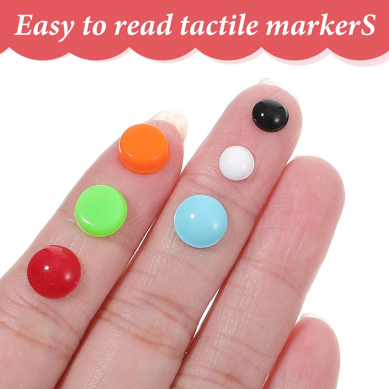 Sibba Bump Dots for Visually Impaired 280 Pcs Silicone Braille Stickers Low Vision Aids Raised Tactile Dots for Elderly Blind, 6 Color