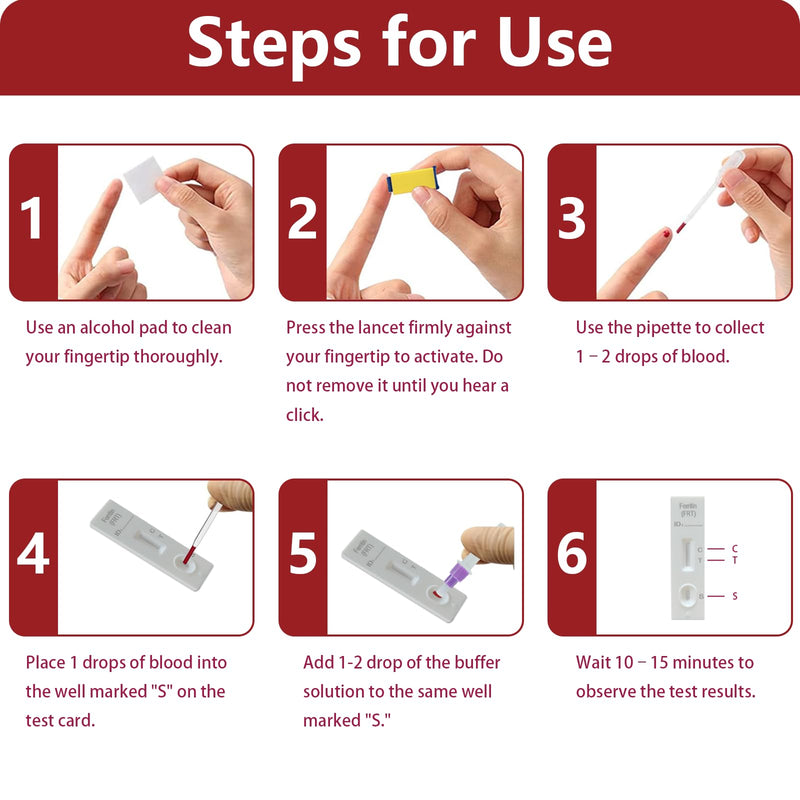 Iron Deficiency Test Kit – Accurate & Easy at-Home Test to Monitor Iron Levels, Suitable for Both Children and Adults（1Test） 1 Count (Pack of 1)