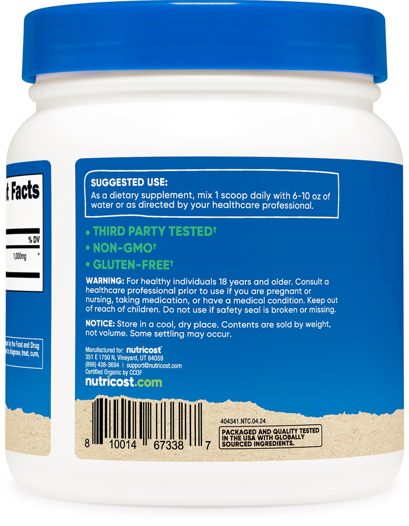 Nutricost Organic Irish Moss Powder (1 LB) Gluten Free, GMO-Free | Vegetarian Friendly