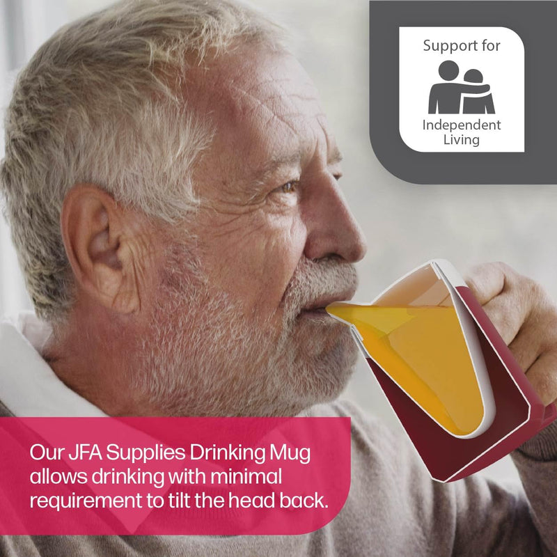 JFA Supplies 1 Handle 165ml Red Adult Drinking Mug/Drinking Cup/Sippy Cup/Non Spill Cup