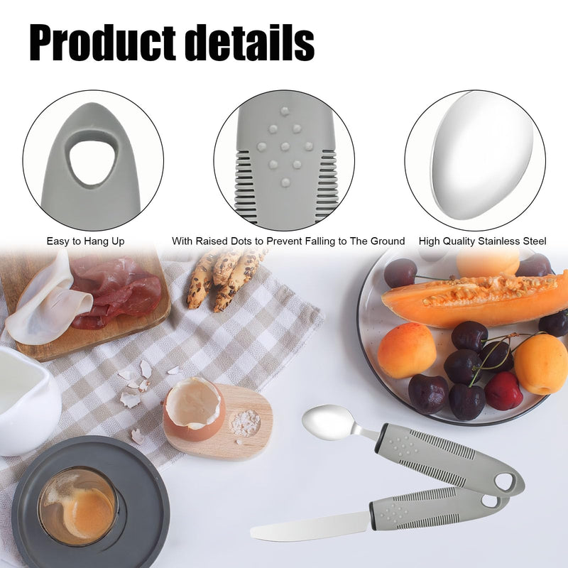 4 Pcs Cutlery for Arthritic Hands,Disability Aids Cutlery for Disabled Hands, Disabled Cutlery for Adults Adaptive Eating Drinking Utensils, Arthritis Aids for Disabled People Elderly Parkinson