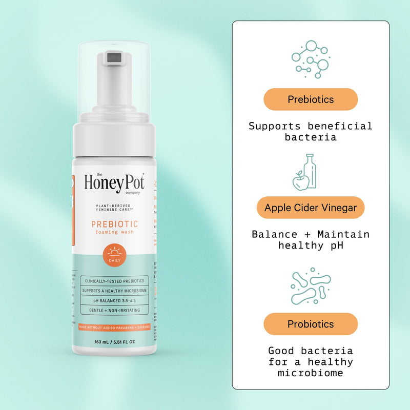 [Australia] - The Honey Pot Company - Prebiotic Feminine Wash - Herbal Infused Feminine Hygiene Wash for Sensitive Skin Types - PH Balanced Plant Based Wash Free from Parabens and Sulfates - 5.51 Fl Oz 