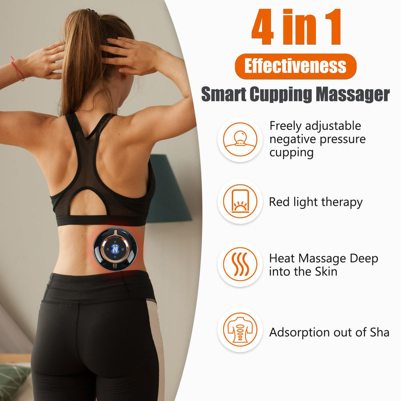 [Australia] - Smart Cupping Therapy Massager 2 Set, 4 in 1 Cupping Kit for Massage Therapy, Portable Electric Cupper for Targeted Pain Relief, Knots, Aches, Muscle Soreness, Circulation & Tighter Skin 