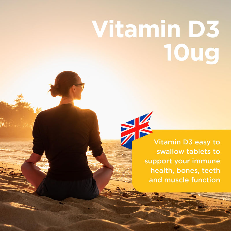 Healthspan Vitamin D3 400iu (8 Months' Supply) | Support Your Immune Health & Promotes Healthy Bones, Teeth & Muscles | Vegetarian