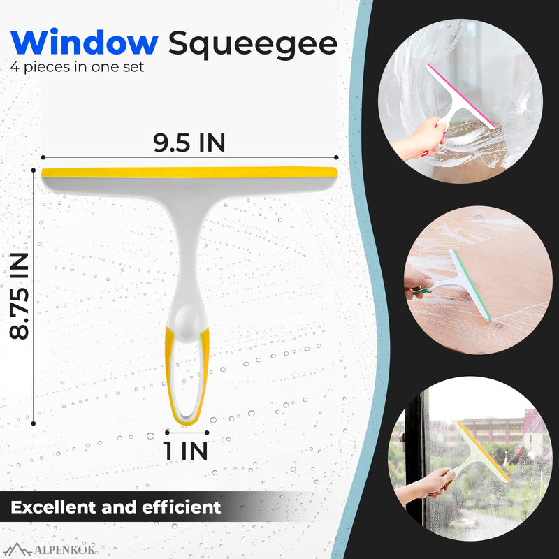 [Australia] - Window Cleaning Shower Glass Squeegee - 9.5Inch Small Squeegee for Shower Glass Door for Car Windshield Cleaner Tool Shower Door Window Cleaner - Mirror Cleaner Shower Squeegee for Tile with Good Grip 