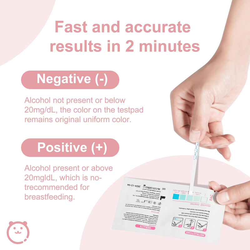 [Australia] - 20Pcs Alcohol Test Strips for Breastmilk, Quick Results in 2 Minutes Breast Milk Alcohol Test Strips for Breastfeeding Moms at Home Holiday Party 