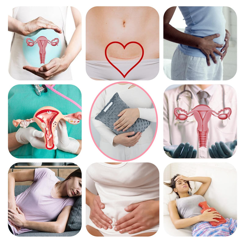 [Australia] - Tiny Hysterectomy Pillow Small Hysterectomy Recovery Must Haves Products Gifts Soft Post Surgery Pillows with Ice Pack Pocket for Abdominal Surgery Cushion Cough Pillow, Minky Dot Dark Gray 