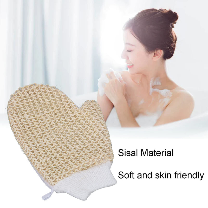 [Australia] - Sisal Bath Glove Body Exfoliating Glove Portable Soft Exfoliating Bath Glove for Daily Travel Use 