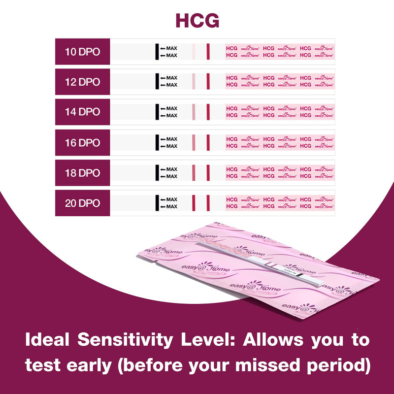 Easy@Home Pregnancy Test Strips Kit: 40 Pack HCG Test Strips - Early Detection Home Bulk Pregnancy Tests | EZW1-S:40 40 Count (Pack of 1)