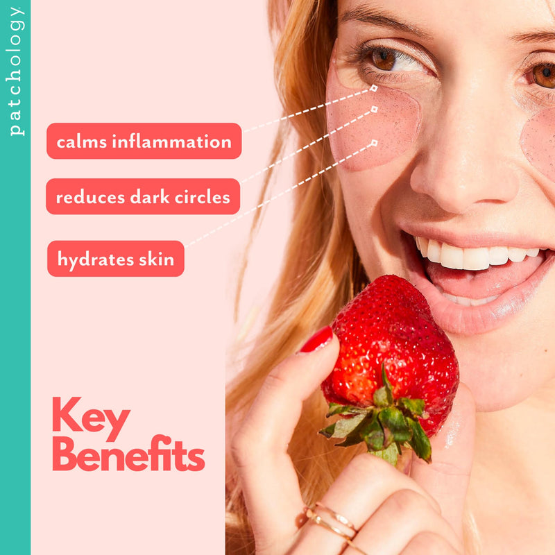 [Australia] - Patchology Hydrating Under Eye Patches for Dark Circles, Serve Chilled Hyaluronic Acid Serum Under Eye Mask protects and softens skin, Rose Eye Mask Skincare Treatment (5 Pairs) 